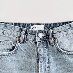 Zara extra ripped mom jeans